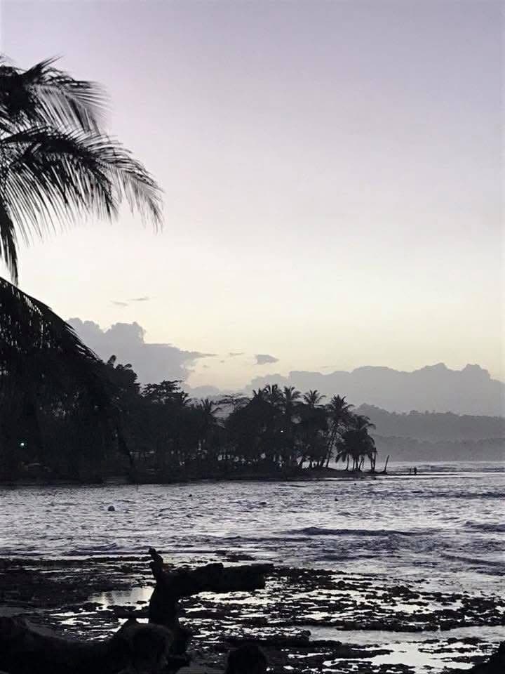 The dramatic black sand at Playa Negra
