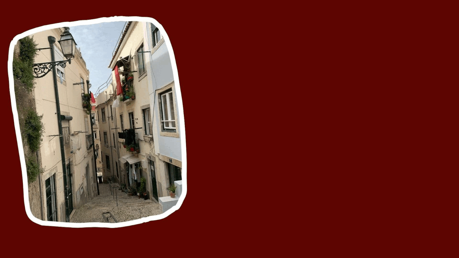 Animated sunny Lisbon winter travel scene