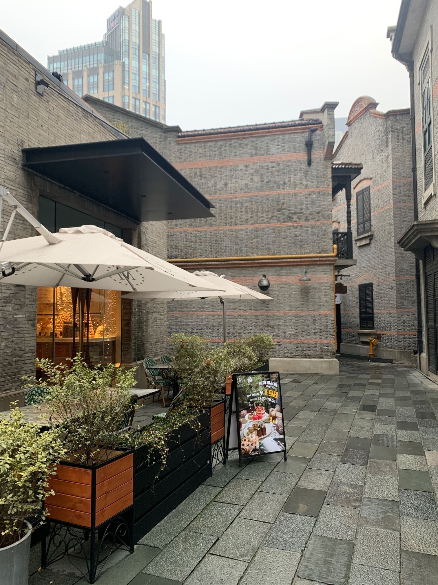A restored courtyard in Xintiandi