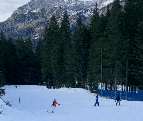 Cruising through Sappada's snow slopes