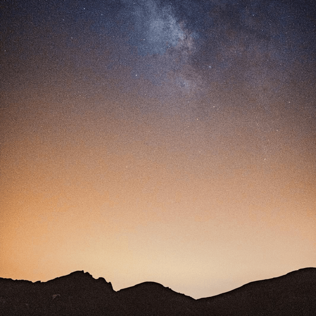 Night sky above the volcanic landscape in Tenerife